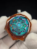 Small Knobcone Pinecone W/ Ethiopian Opal .925 Sterling Silver Bail