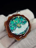 Small Knobcone Pinecone W/ Ethiopian Opal .925 Sterling Silver Bail
