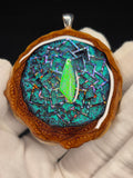 Large Knobcone Pinecone W/ Bello Opal & .925 Sterling Silver Bail