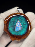 Medium Knobcone Pinecone W/ Bello Opal .925 Sterling Silver Bail