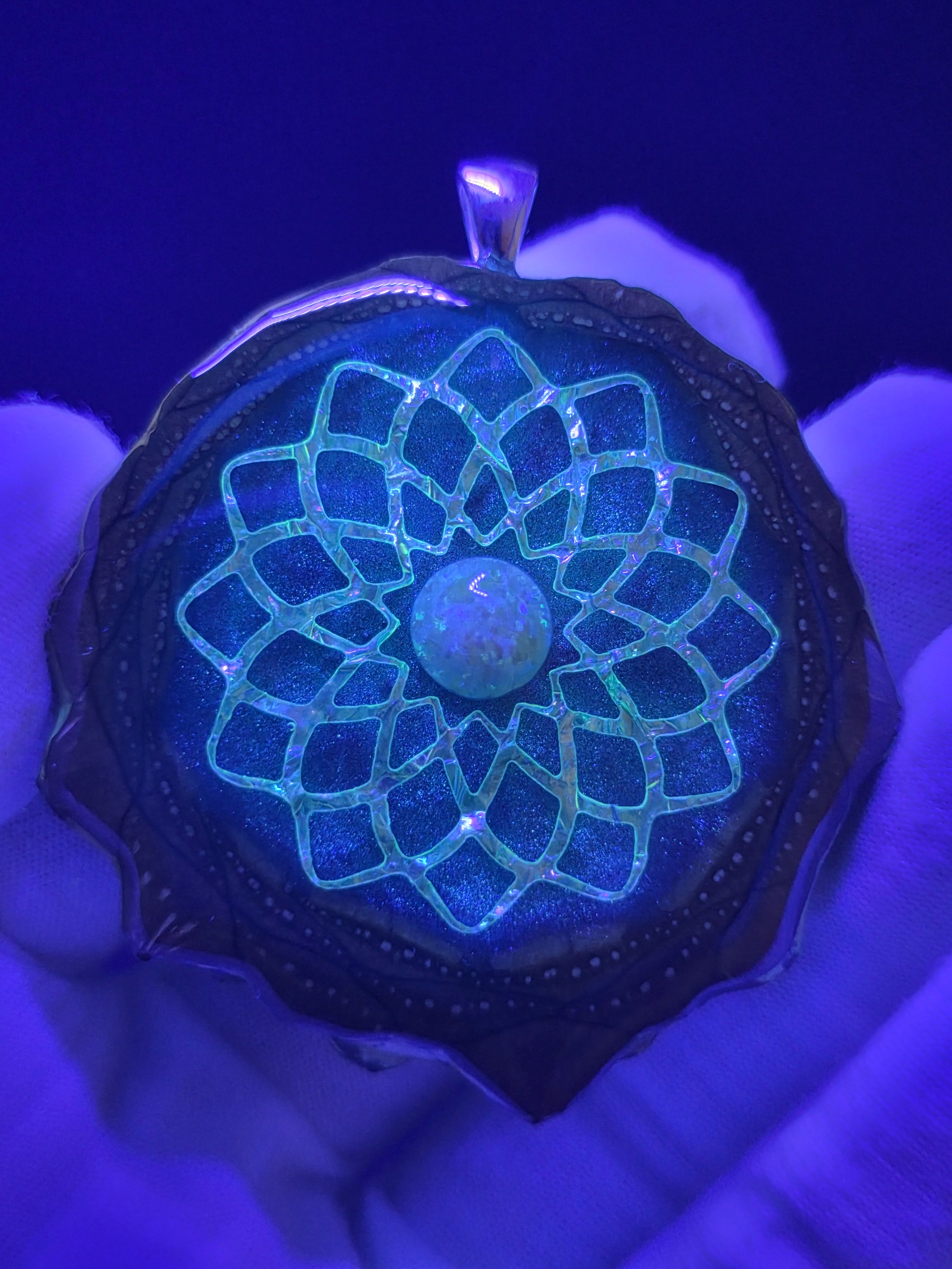 X-Large Knobcone Pinecone W/ Bello Opal .925 Sterling Silver Bail