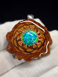 Medium Knobcone Pincone Natural finish W/ Bello Opal .925 Sterling Silver Bail